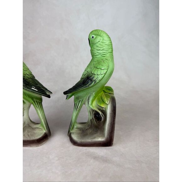 Vintage Green Ceramic Parrot Bookends Bird - Picture 9 of 12